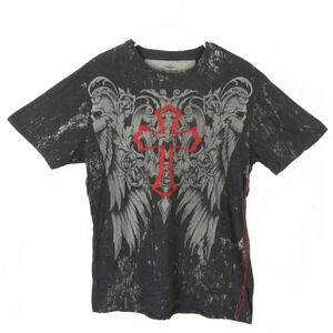 Vintage Third Rail Skateboard Cyber Grunge Red Cross Dark Grey Top